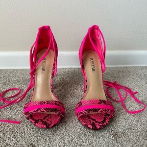 Pink stiletto heels